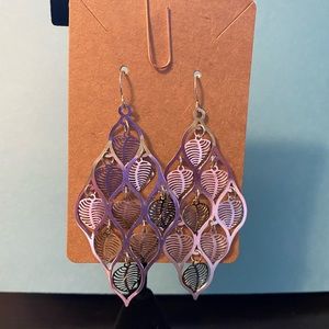 Silver leaves earrings